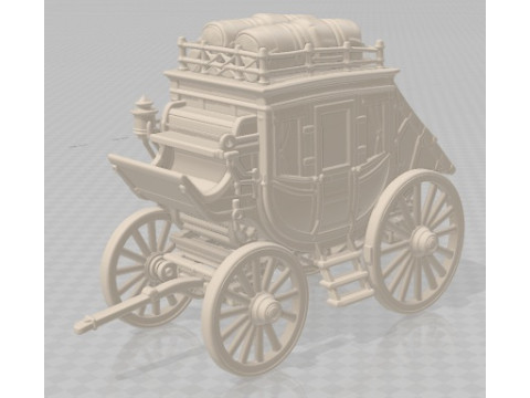 Wild West Stagecoach 2 Printable 3D Print Model