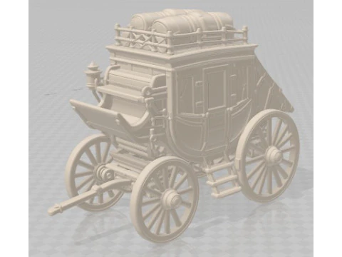Wild West Stagecoach 2 Printable 3D Print Model