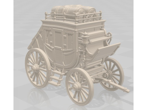 Wild West Stagecoach 2 Printable 3D Print Model