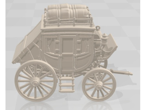 Wild West Stagecoach 2 Printable 3D Print Model