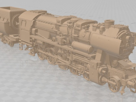 Lokomotywa parowa BR 52 do druku Model do druku 3D