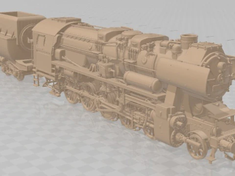 BR 52 Locomotive Steam Train Printable 3D Print Model