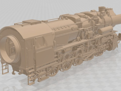 Lokomotywa parowa BR 52 do druku Model do druku 3D