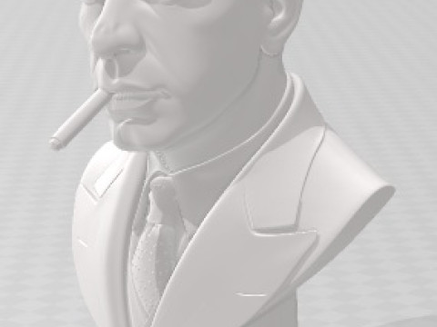 Humphrey Bogart - Printable Bust 3D Print Model