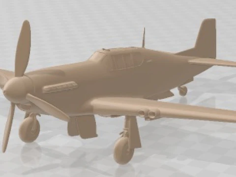 North American P-51B Mustang Printable Airplane 3D Print Model
