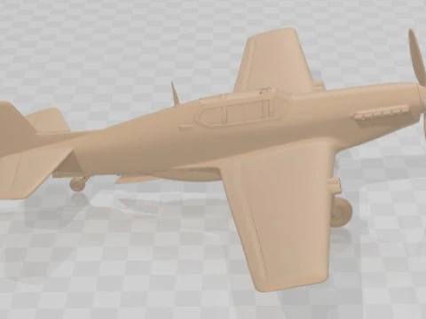 North American P-51B Mustang Printable Airplane 3D Print Model