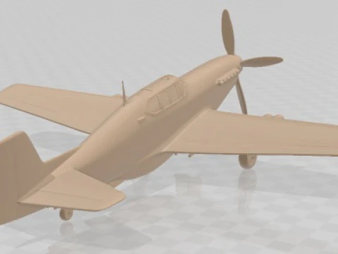 North American P-51B Mustang Printable Airplane 3D Print Model