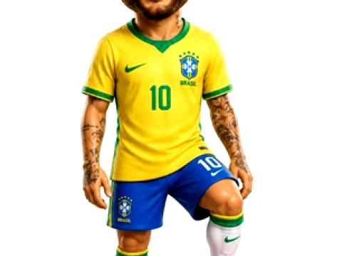Neymar - Squadra del Brasile - Bambola stampabile della Coppa del Mondo di calcio Modello di stampa 3D
