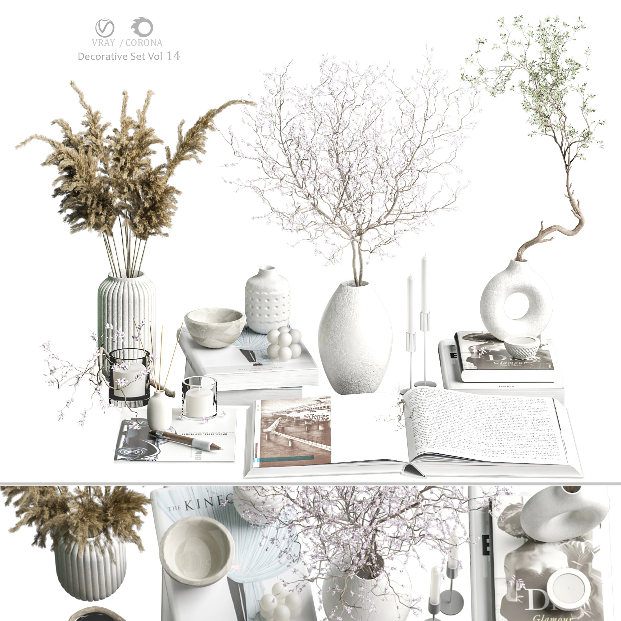 DecorativeSetVol14 3D Model .c4d .max .obj .3ds .fbx .stl .blend 