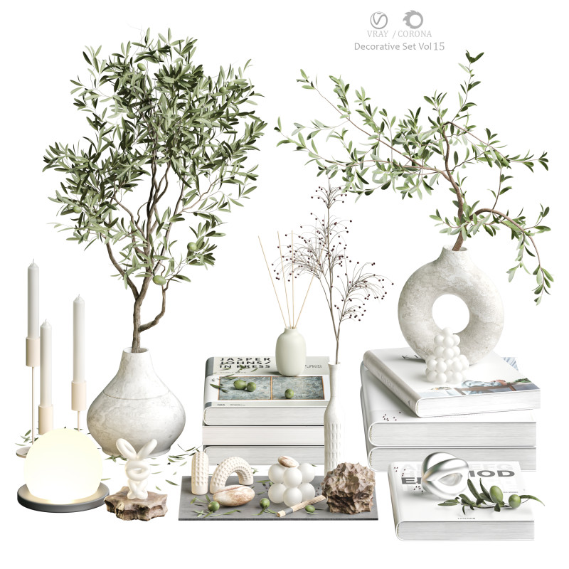 장식세트Vol15 3D 모델 .c4d .max .obj .3ds .fbx .stl .blend 