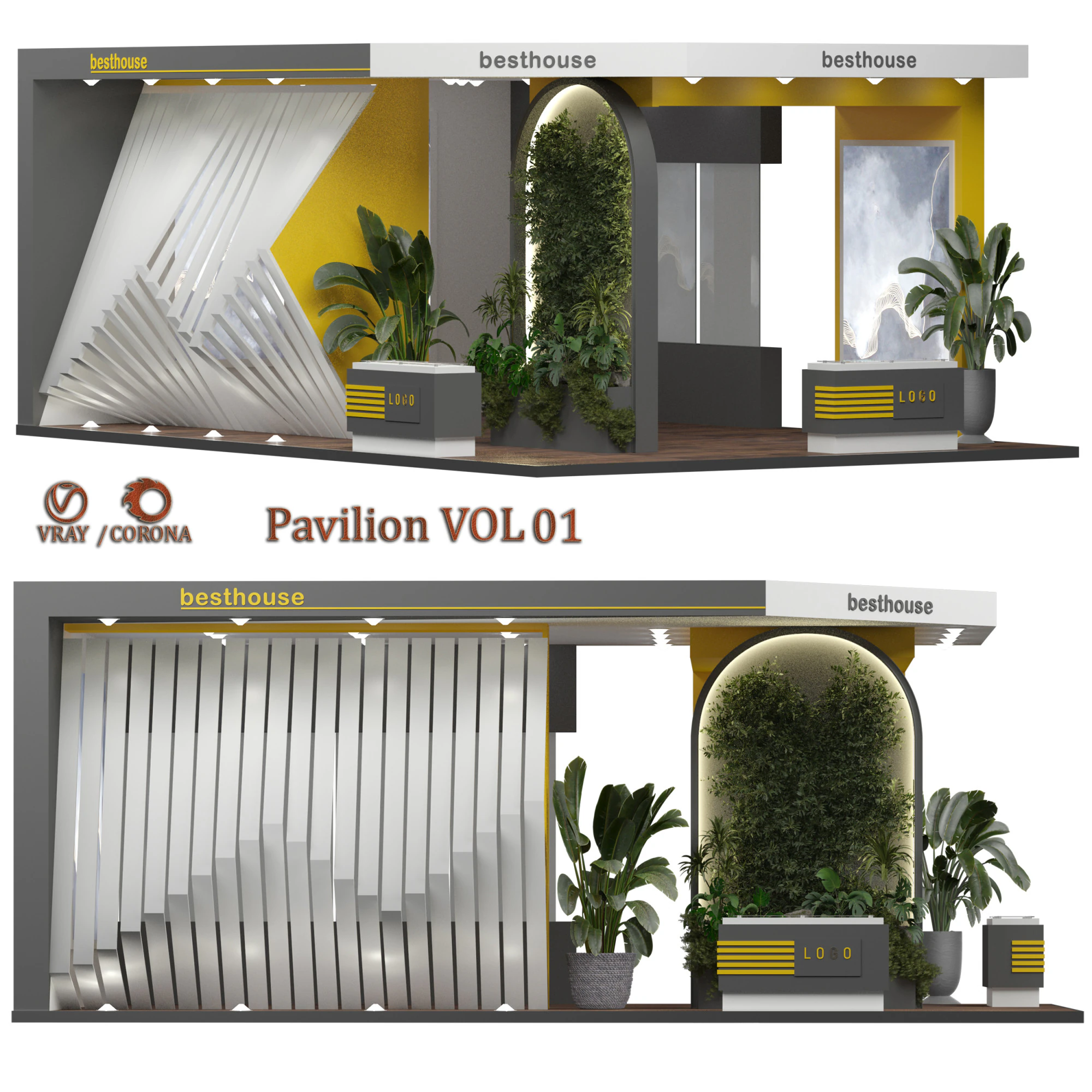 PavilionVOL01 3D Model .c4d .max .obj .3ds .fbx .stl .blend 