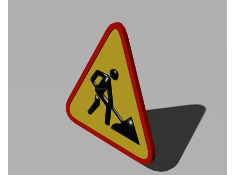 Road sign Construction works in progress Modelo 3D