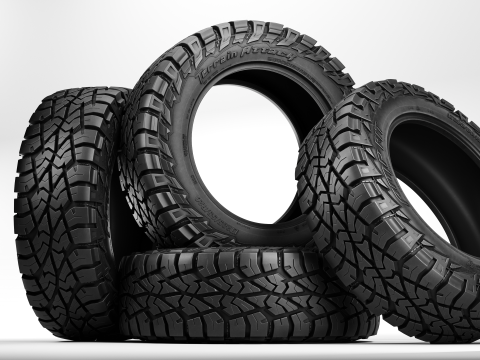 AMT Terrain Attack RT Offroad Tire 3Dモデル