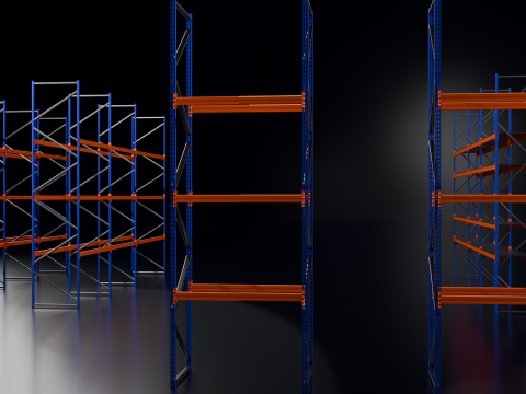 Industrial Pallet Racking s With and Without Decking 3D Model