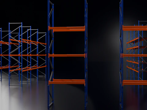 Industrial Pallet Racking s With and Without Decking 3D Model