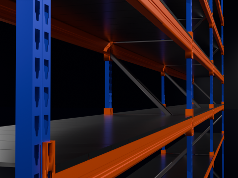 Industrial Pallet Racking s With and Without Decking 3D Model