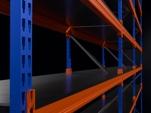 Industrial Pallet Racking s With and Without Decking 3D Model