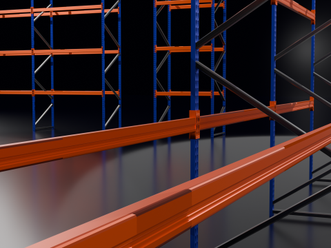 Industrial Pallet Racking s With and Without Decking 3D Model