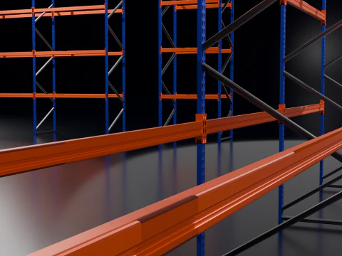 Industrial Pallet Racking s With and Without Decking 3D Model