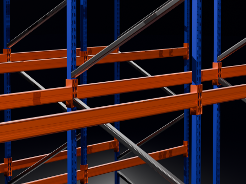 Industrial Pallet Racking s With and Without Decking 3D Model