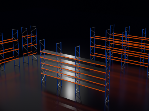 Industrial Pallet Racking s With and Without Decking 3D Model
