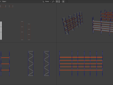 Industrial Pallet Racking s With and Without Decking 3D Model