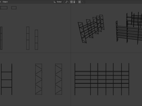 Industrial Pallet Racking s With and Without Decking 3D Model