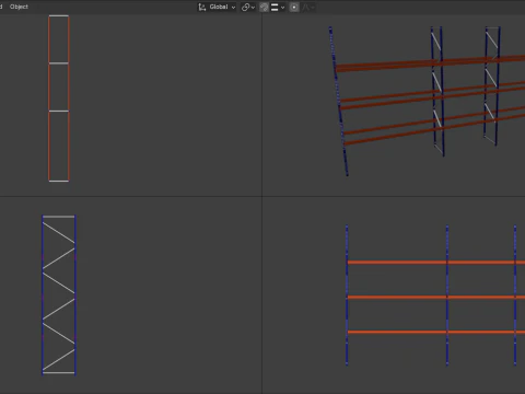 Industrial Pallet Racking s With and Without Decking 3D Model