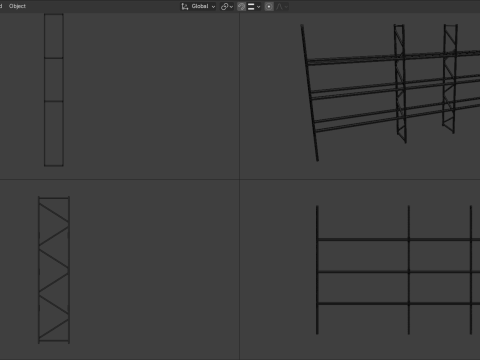 Industrial Pallet Racking s With and Without Decking 3D Model