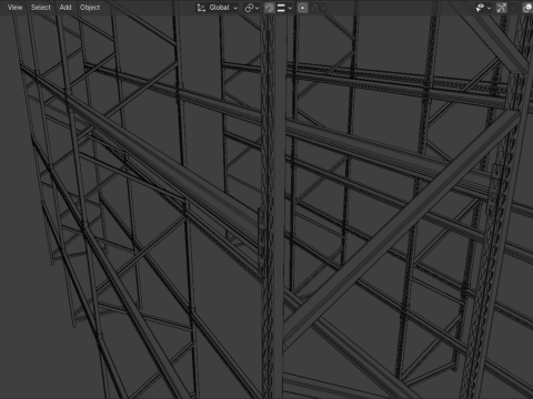 Industrial Pallet Racking s With and Without Decking 3D Model