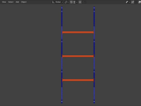 Industrial Pallet Racking s With and Without Decking 3D Model
