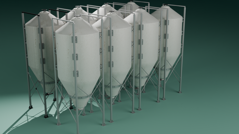 Industrial Storage Silo Modello 3D .c4d .max .obj .3ds .fbx .stl .blend 