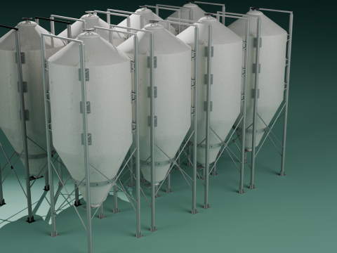 Industrial Storage Silo Modelo 3D
