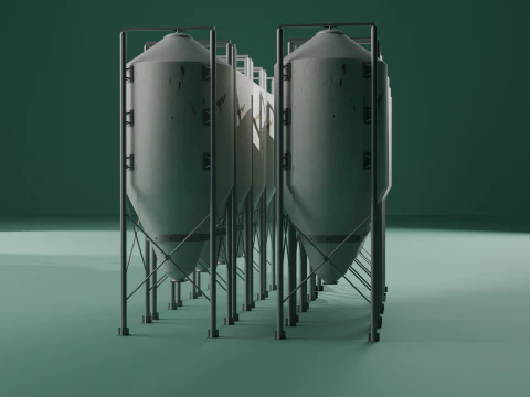 Industrial Storage Silo 3D Model