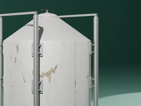 Industrial Storage Silo 3D Model