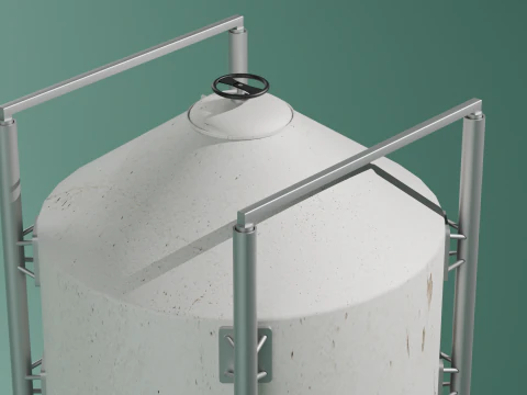 Industrial Storage Silo 3D Model