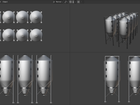 Industrial Storage Silo Modello 3D