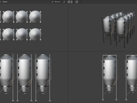 Industrial Storage Silo 3D Model