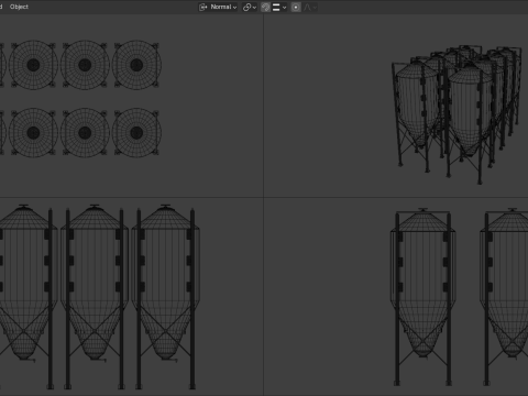 Industrial Storage Silo Modello 3D