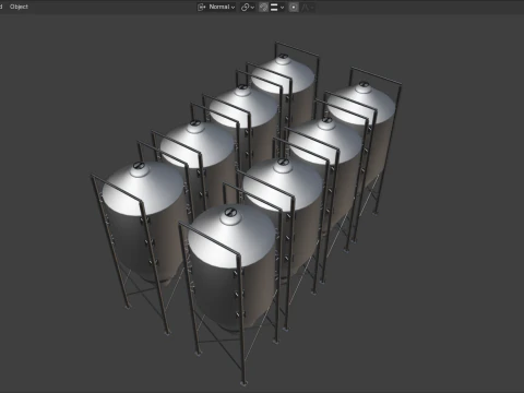 Industrial Storage Silo 3D Model