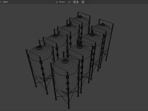 Industrial Storage Silo Modello 3D