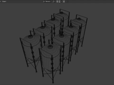 Industrial Storage Silo 3D Model