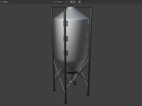 Industrial Storage Silo 3D Model