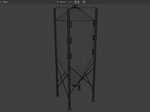 Industrial Storage Silo 3D Model