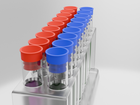 Test Tube Set with Rack 3D 모델