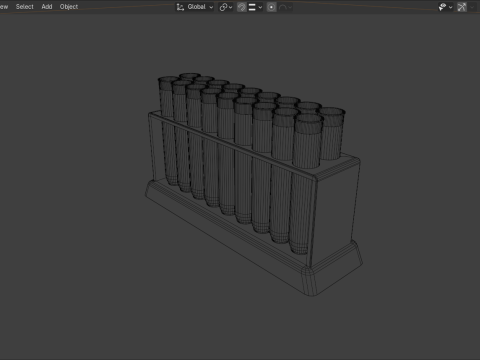 Test Tube Set with Rack 3D 모델