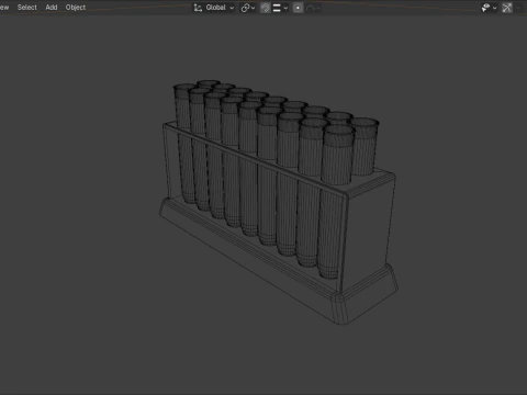 Test Tube Set with Rack 3D Model