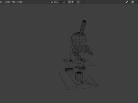 実験室用顕微鏡 3Dモデル