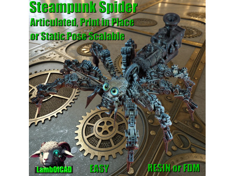Steampunk Jumping Spider 3D Принт Модель