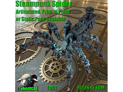 Стимпанк-прыгун-паук 3D Принт Модель